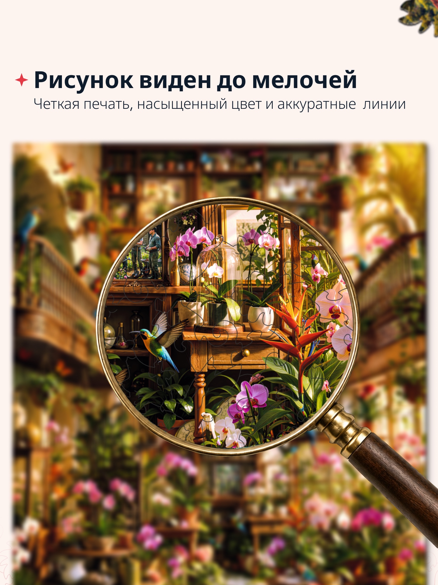Детальная печать пазла «Дивоцветный»